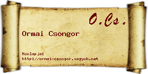 Ormai Csongor névjegykártya