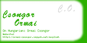 csongor ormai business card